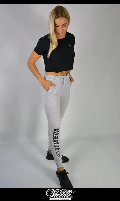 v1131 grey__b Tepláky Dámske / HardWorkout Sweatpants SLIM / Šedá / v1131 – Obrázok 1