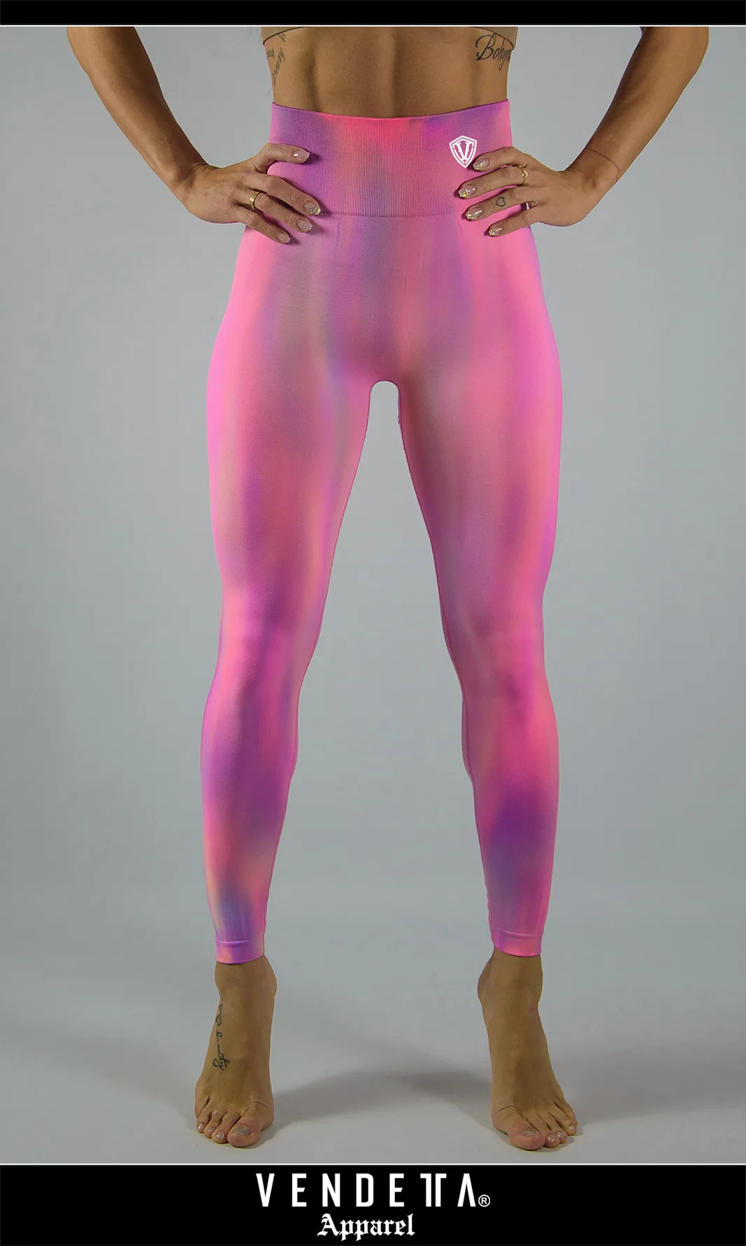 v1409 pink___a Legíny Bezšvové Dámske / Hrubé / Leggings / Ružová / v1409 – Obrázok 1