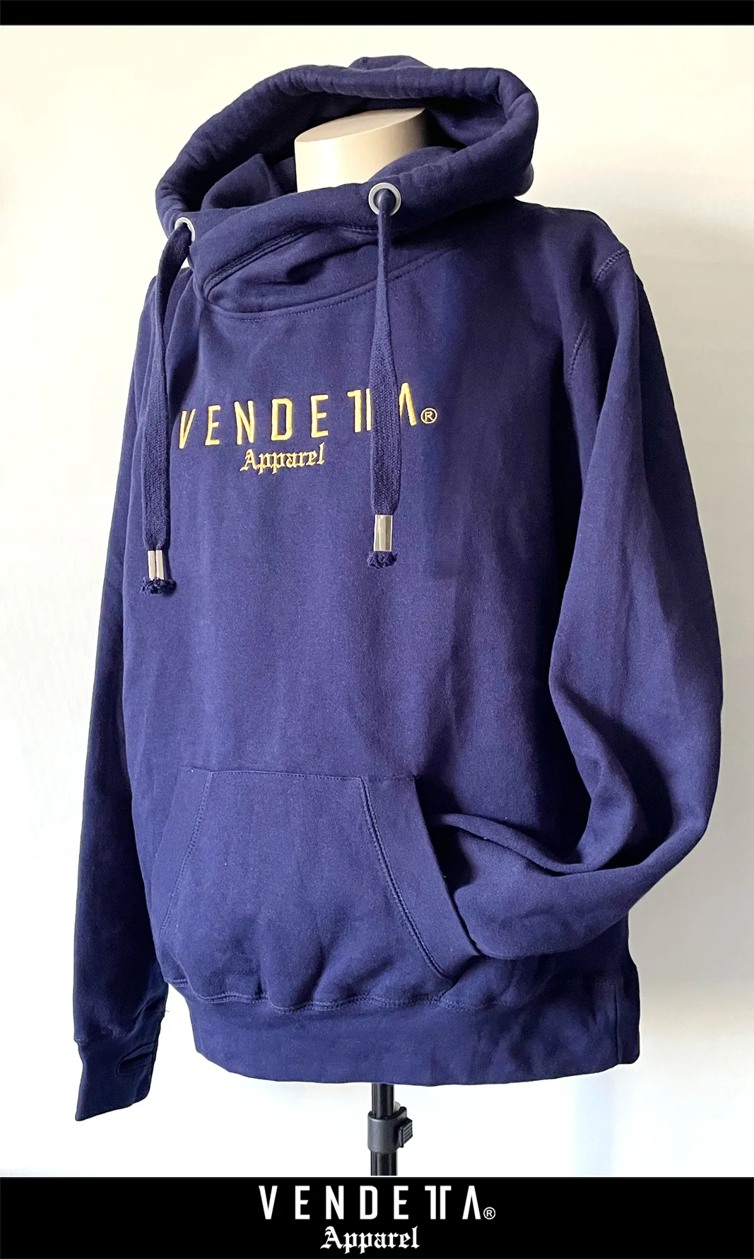 v1585 blue__a Mikina s kapucňou UNI / Vyšívaná / Hoodie Oversize / Modrá / v1585 – Obrázok 1