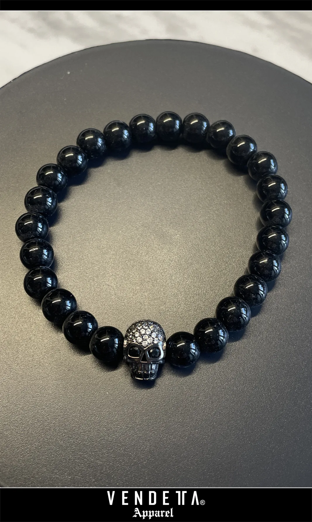 v1619 black__a Náramok / Skull Black / Čierna / v1619 – Obrázok 1