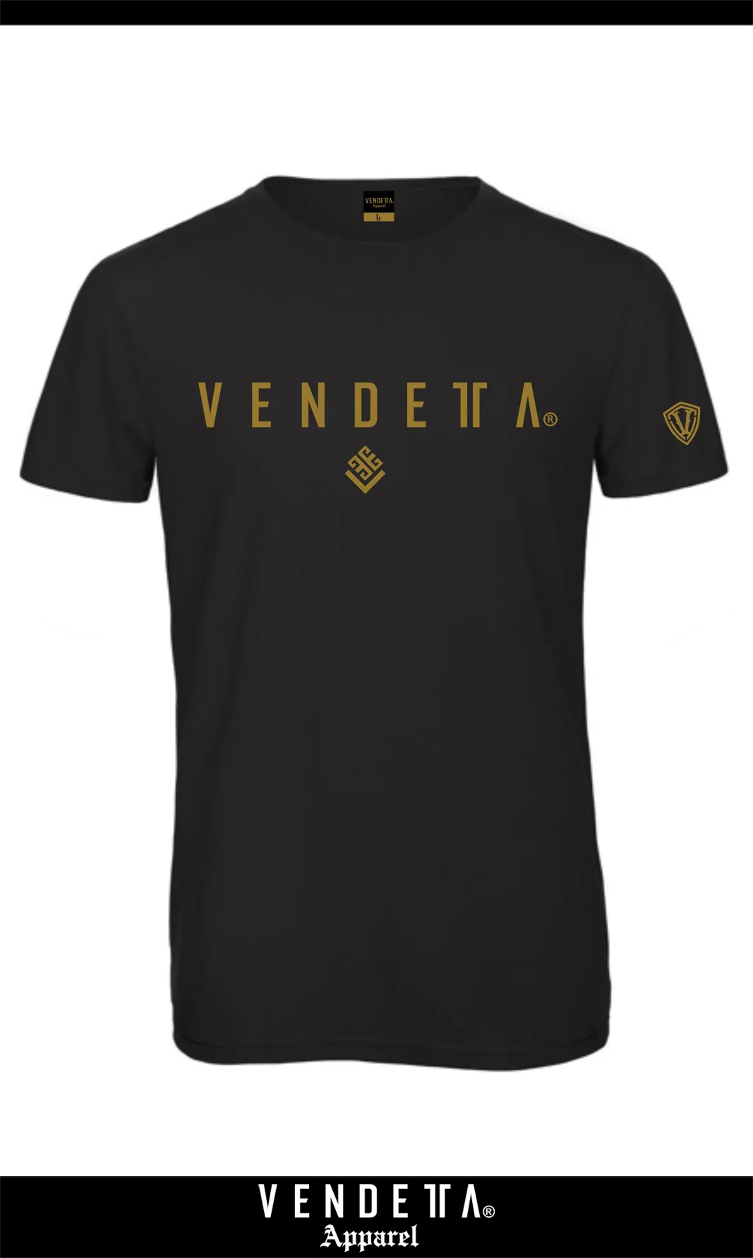 Tričko Pánske / T-Shirt Classic / Čierna - Zlatá / v1649 – Obrázok 1