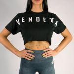 Tričko CROP Dámske / T-Shirt Crop / Čierna / v1607