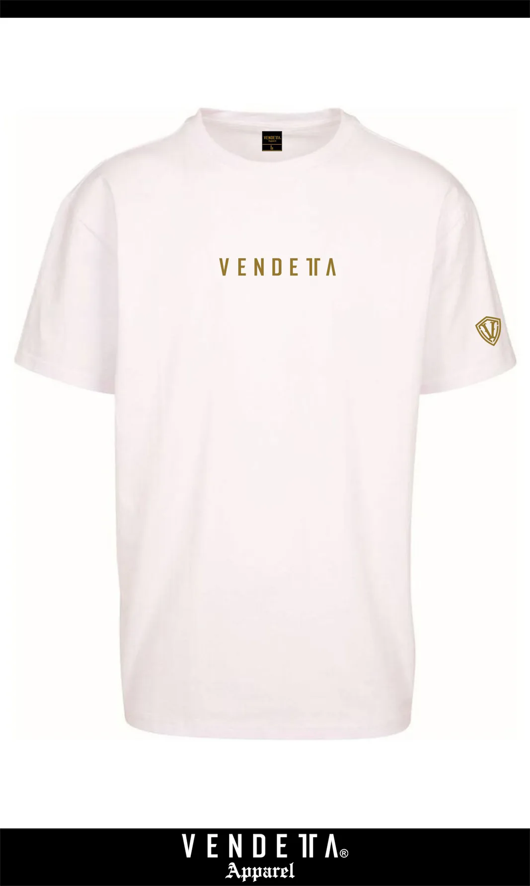 Tričko Pánske / T-shirt Oversize 1 / Biela-Zlatá / v1647 – Obrázok 1