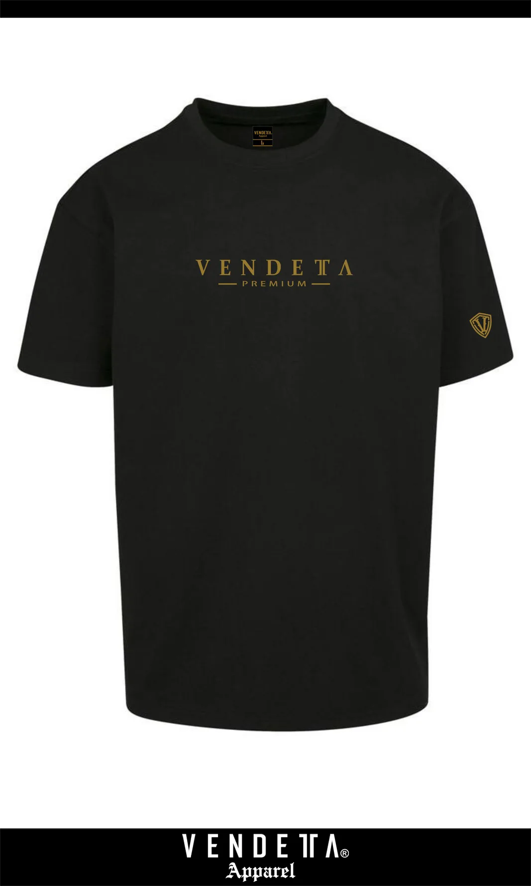 v1662 black-gold__a Tričko Pánske / T-shirt Oversize 1 / Čierna-Zlatá / v1662 – Obrázok 1