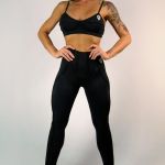 SET / Leginy + Top Dámske / leggings + Top / Čierna / v1664