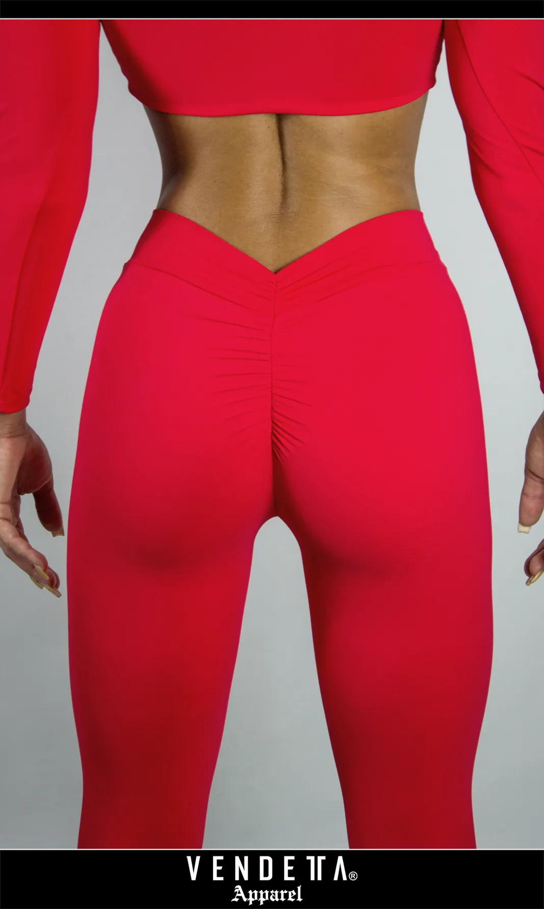 Legíny Bezšvové Dámsky / Leggings PushUP-2 / Červená / v1673 – Obrázok 2