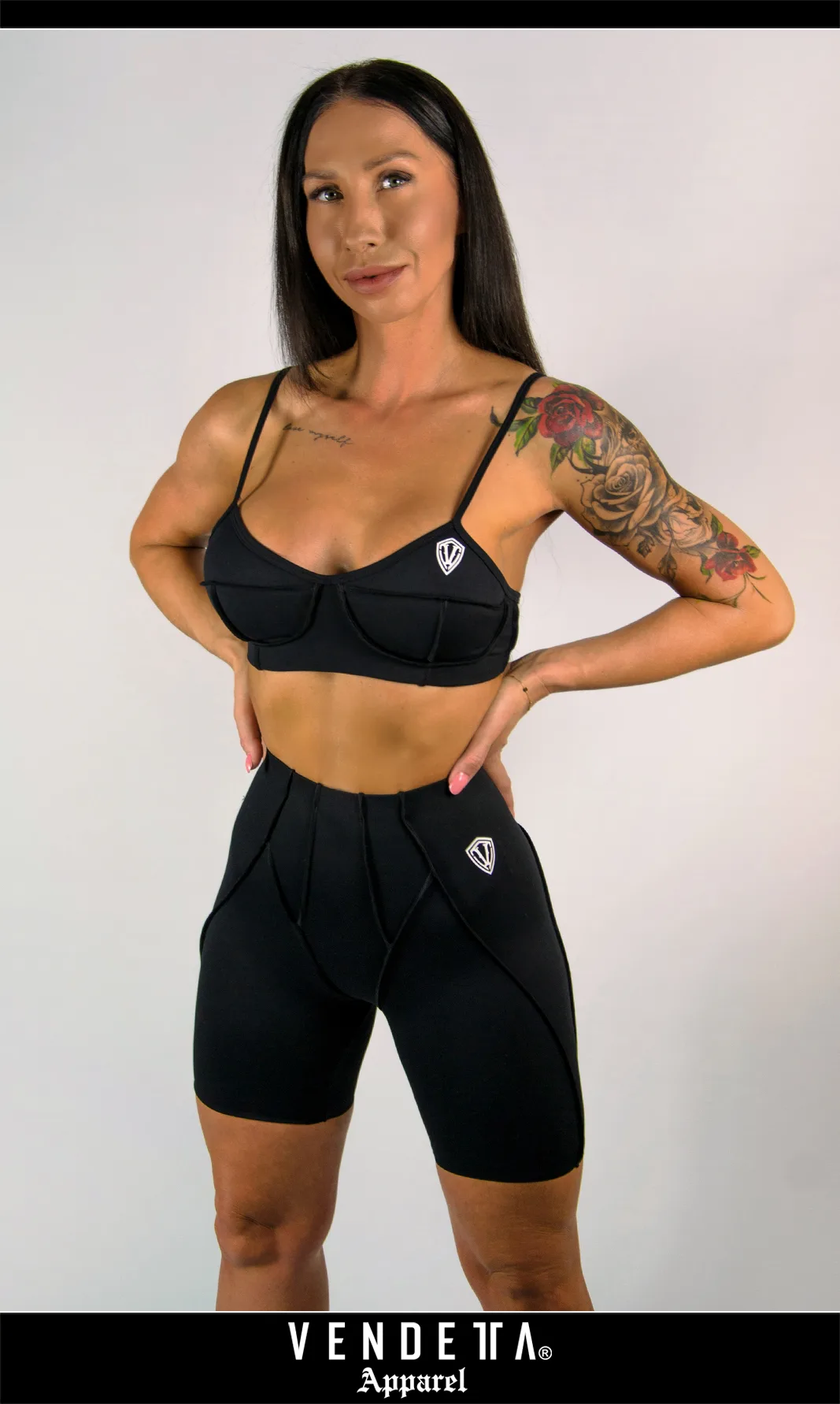 SET / Kraťasy + Top Dámske / shorts + Top / Čierna / v1680 – Obrázok 1