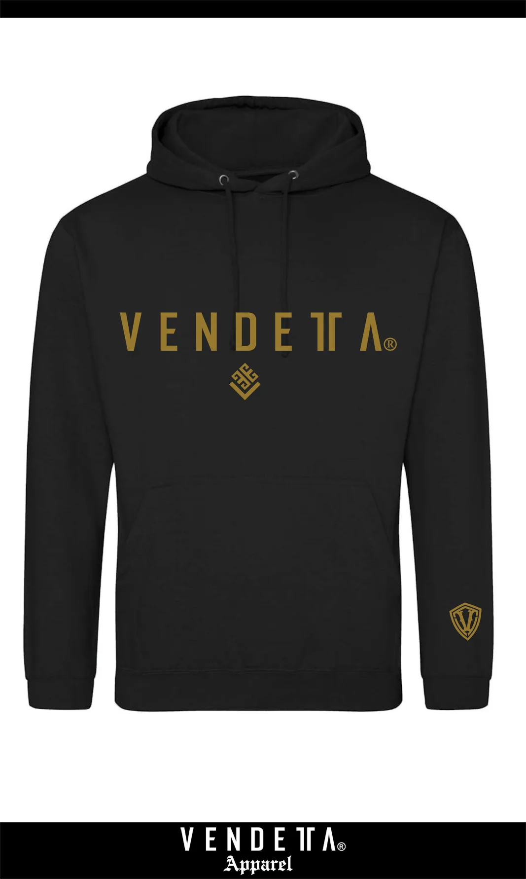 v1683 black-gold__a Mikina s Kapucňou Dámska / Hoodie Oversize / Čierna-Zlatá / v1683 – Obrázok 1