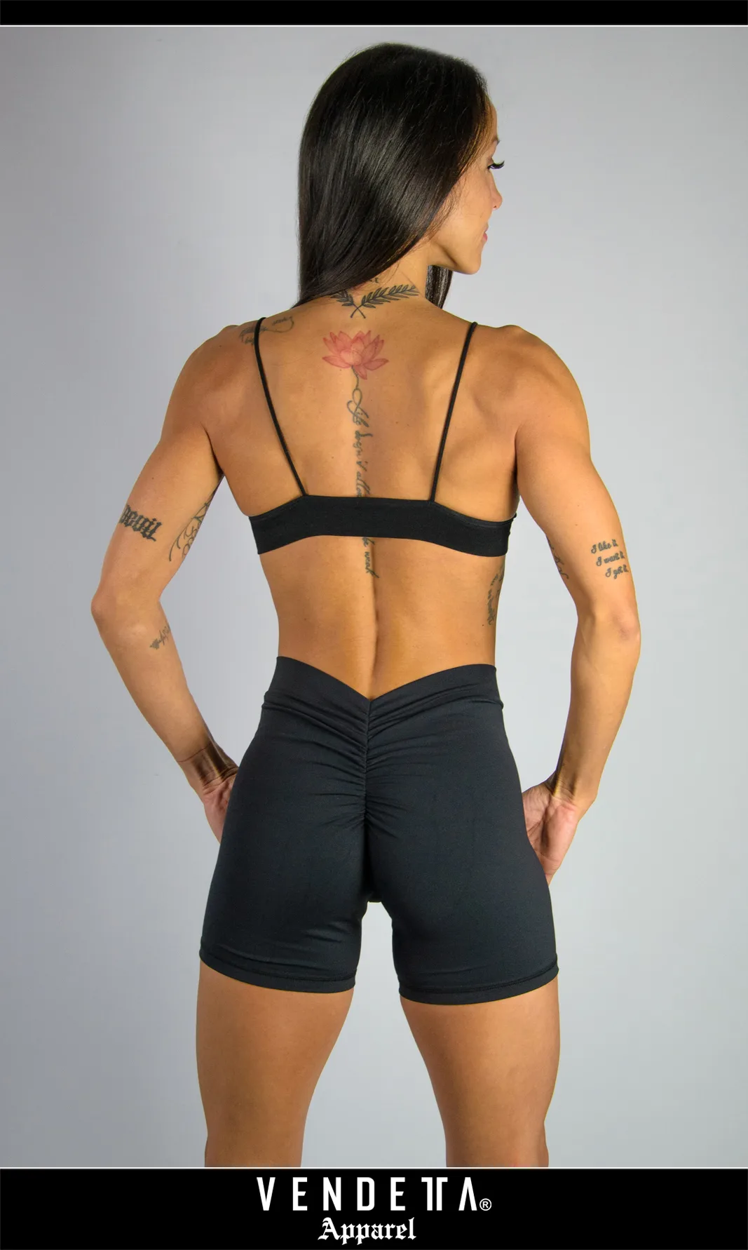 Kraťasy Bezšvové Dámske / Shorts Push UP-2 / Čierna / v1689 – Obrázok 1