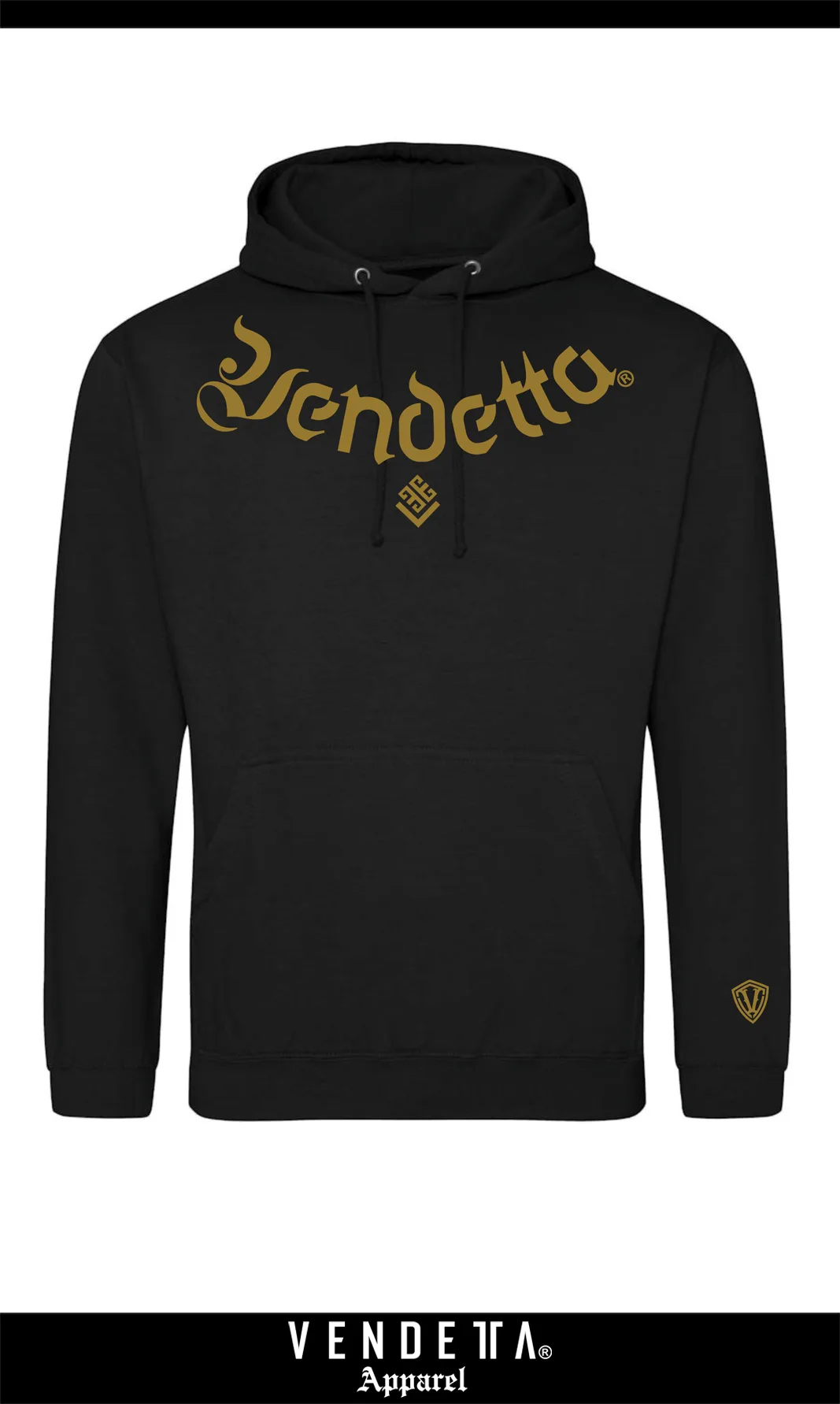 v1697 black-gold__a Mikina s Kapucňou Dámska / Hoodie Oversize / Čierna / v1697 – Obrázok 1