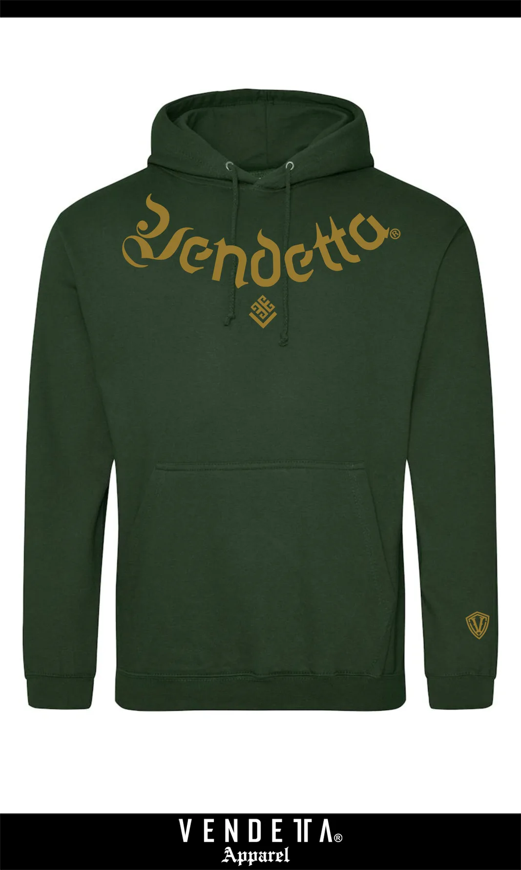 v1653 Forest Green-gold__a Mikina s Kapucňou UNI / Hoodie Oversize / Zelená / v1653 – Obrázok 1
