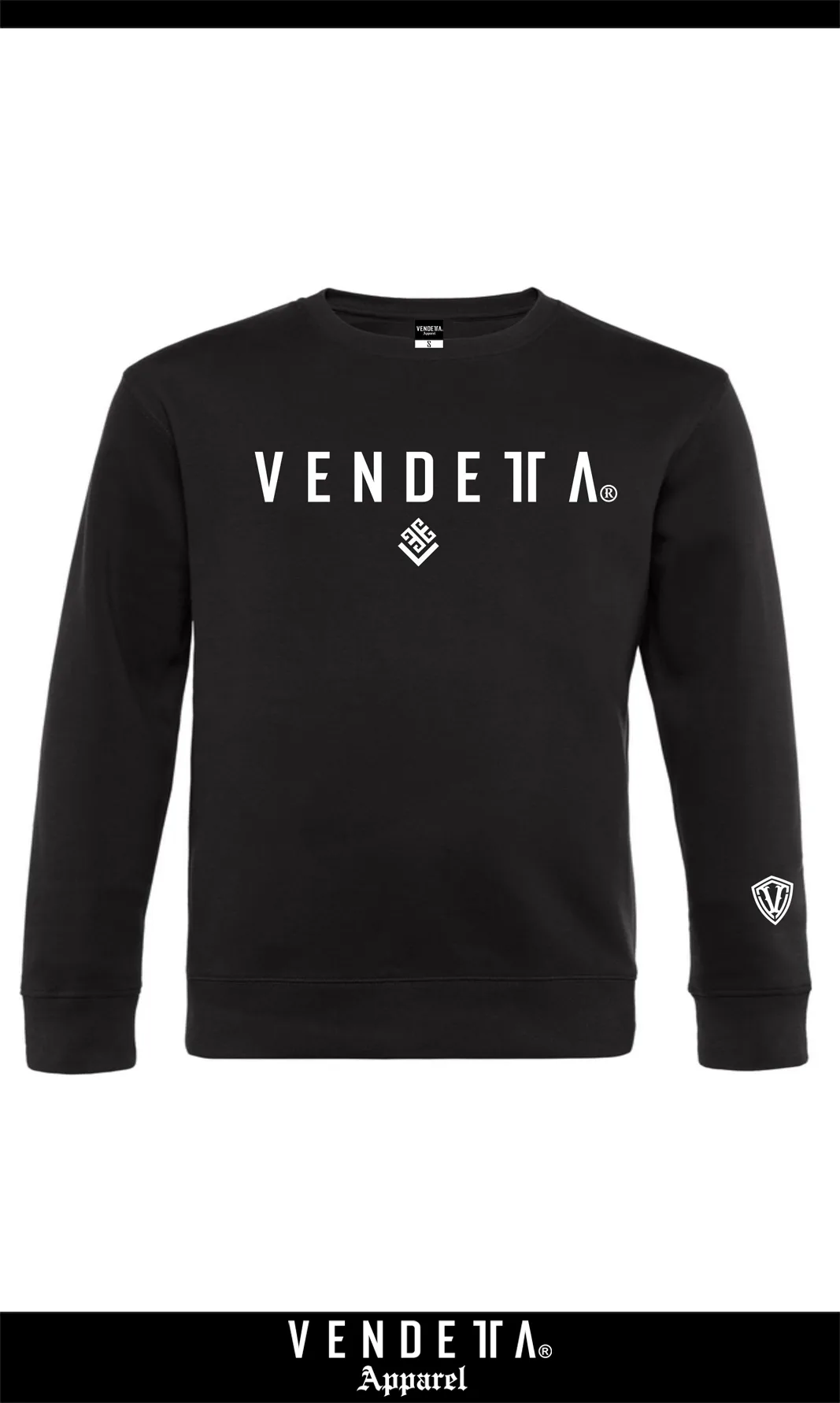 v1661 black-white__a Mikina Dámska / CLASSIC sweatshirt / Čierna - Biela / v1661 – Obrázok 1