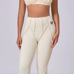 SET / Leginy + Top Dámske / leggings + Top / Biela - Beige / v1664