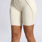 Kraťasy Dámske / Vysoký Pás / Shorts / SET / Biela - Beige / v1665