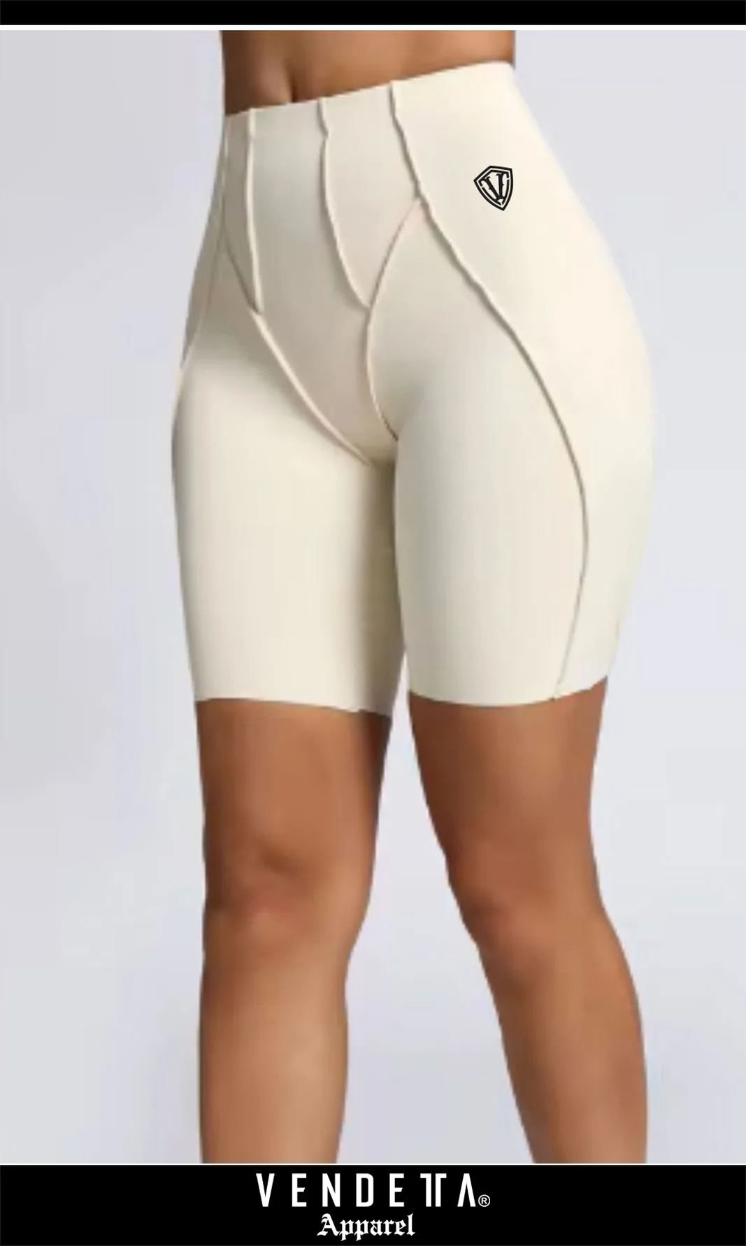 Kraťasy Dámske / Vysoký Pás / Shorts / SET / Biela - Beige / v1665 – Obrázok 1