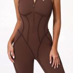 Overal Tielkový Dámsky / ZIPS - Kraťasy / Overall shorts / Hnedá / v1717