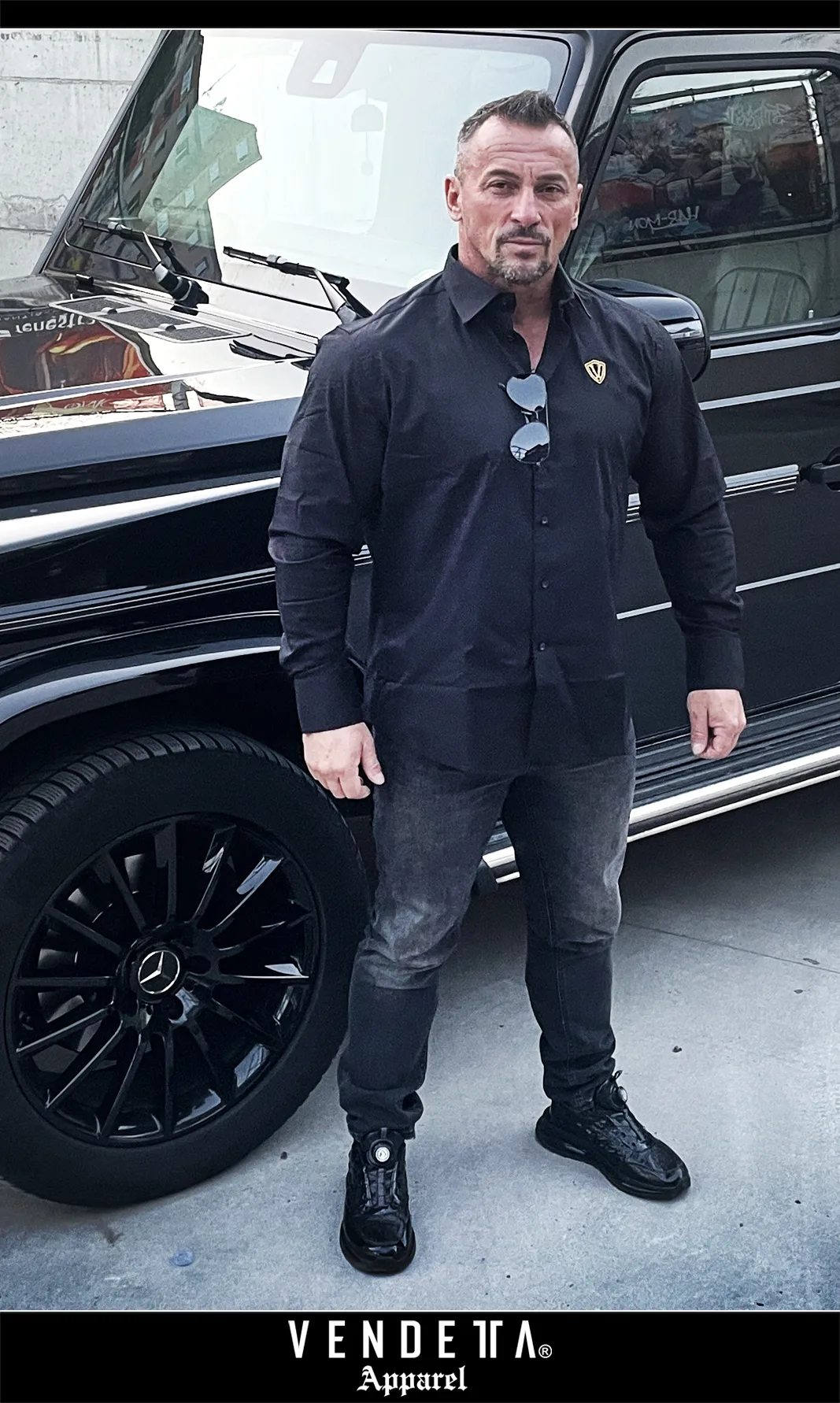 Košela pánska / Men's shirt / Čierna / v1608 – Obrázok 1