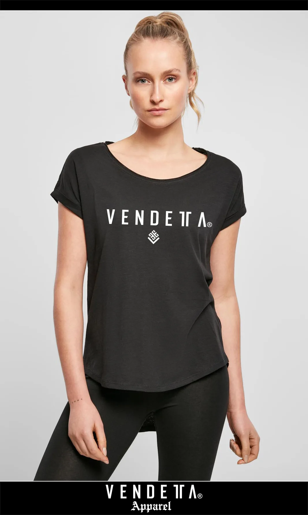 Tričko Dámske / Fashiom T-Shirt Long / Čierna - Biela / v1660 – Obrázok 1