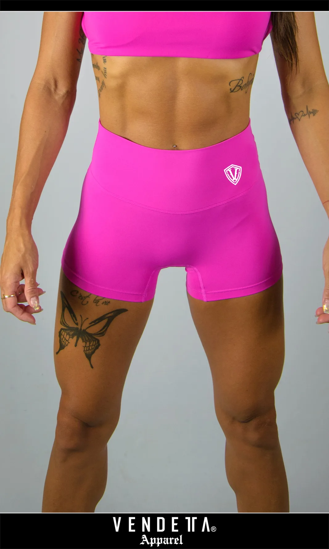 v1668 pink__a Kraťasy MINI Bezšvové Dámske / Shorts / Ružová / v1668 – Obrázok 1