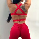 Kraťasy Bezšvové Dámske / Shorts Push UP-2 / Červená / v1689