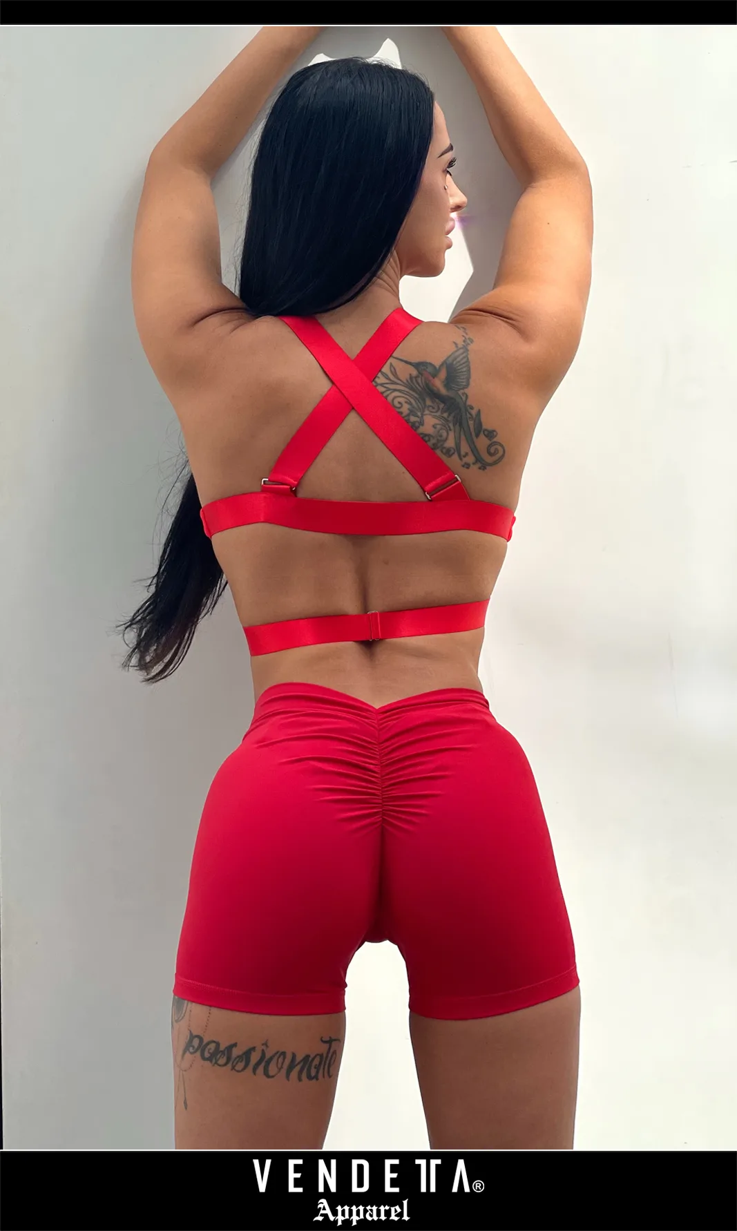 Kraťasy Bezšvové Dámske / Shorts Push UP-2 / Červená / v1689 – Obrázok 1