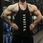 Tielko FIT Pánske / Tank Top men / Čierna-Biela / v1701