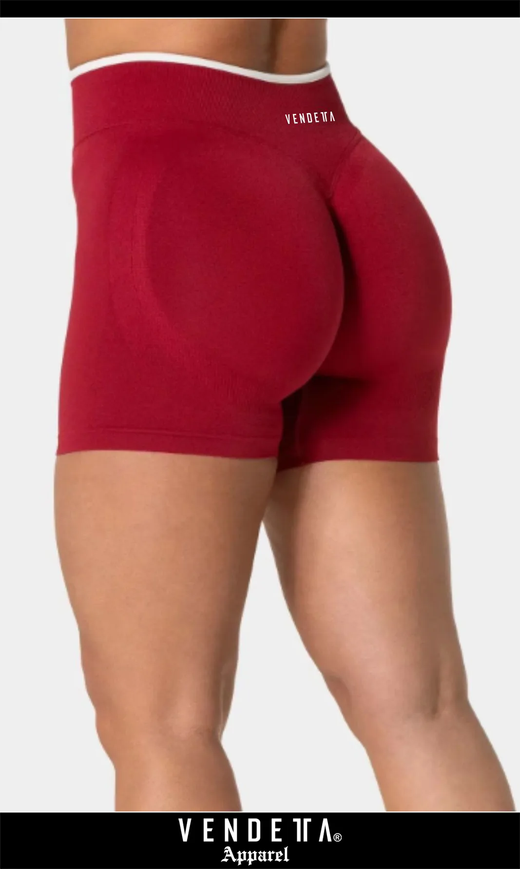 Kratasy Bezšvové Dámske / Vysoký Pás / Seamless Shorts / SET / Červená / v1735 – Obrázok 1