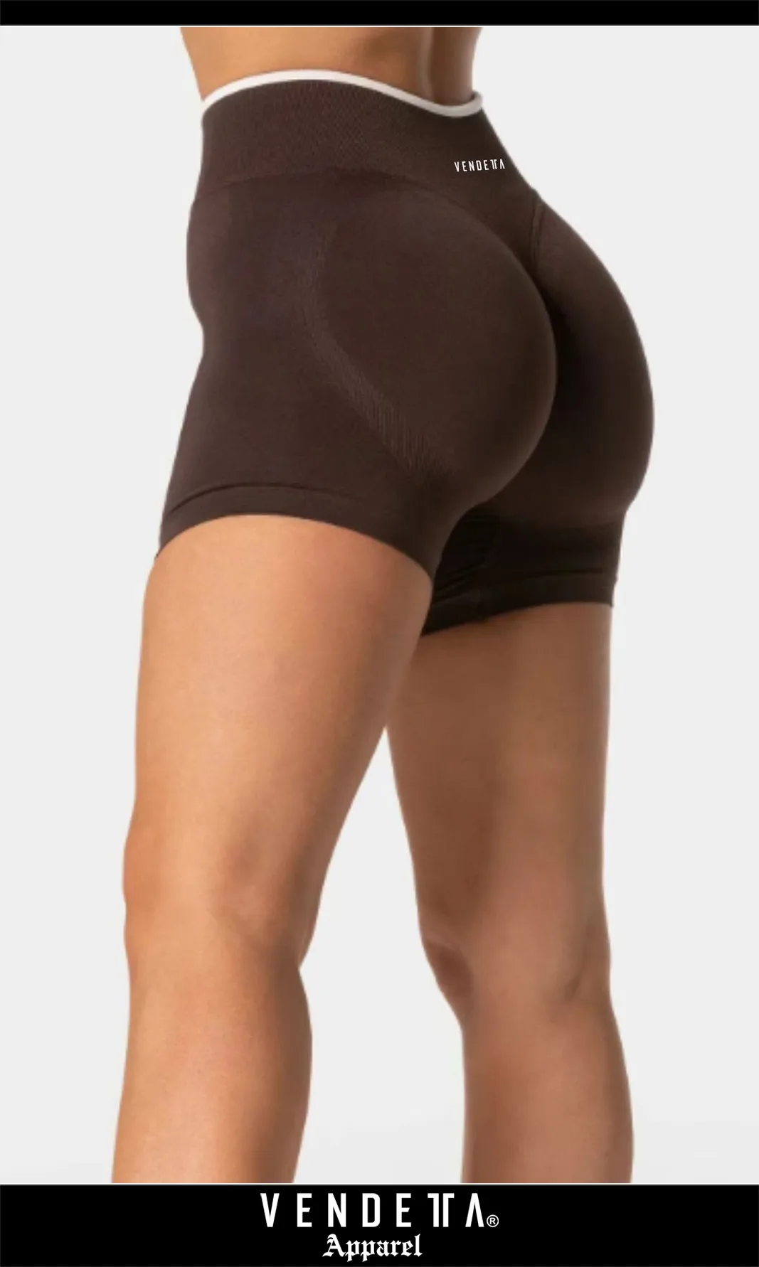 Kratasy Bezšvové Dámske / Vysoký Pás / Seamless Shorts / SET / Hnedá / v1735 – Obrázok 1