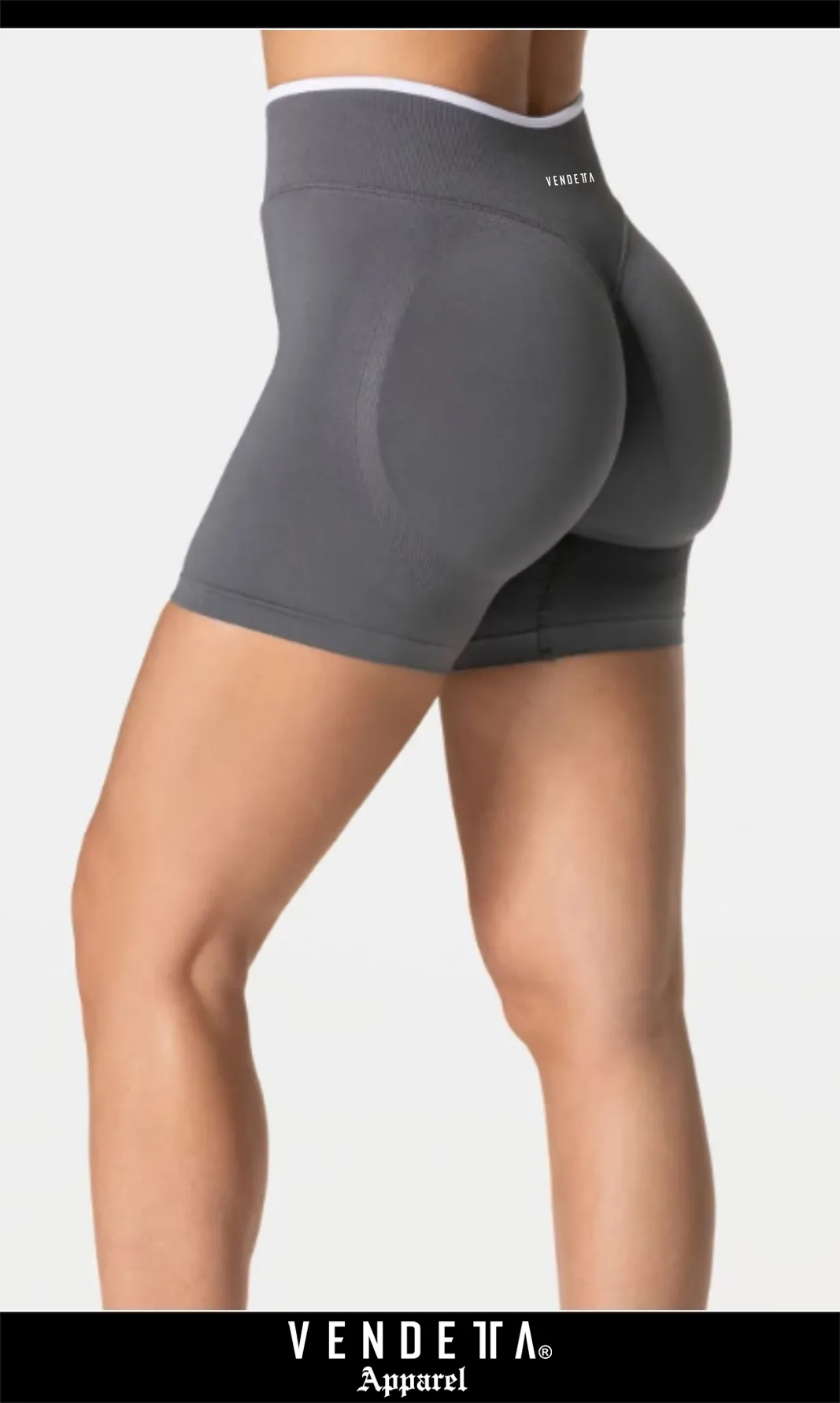 Kratasy Bezšvové Dámske / Vysoký Pás / Seamless Shorts / SET / Šedá / v1735 – Obrázok 1