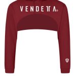Mikina CROP s Kapucňou Dámska / Hoodie Oversize CROP 1 / Červená / v1757