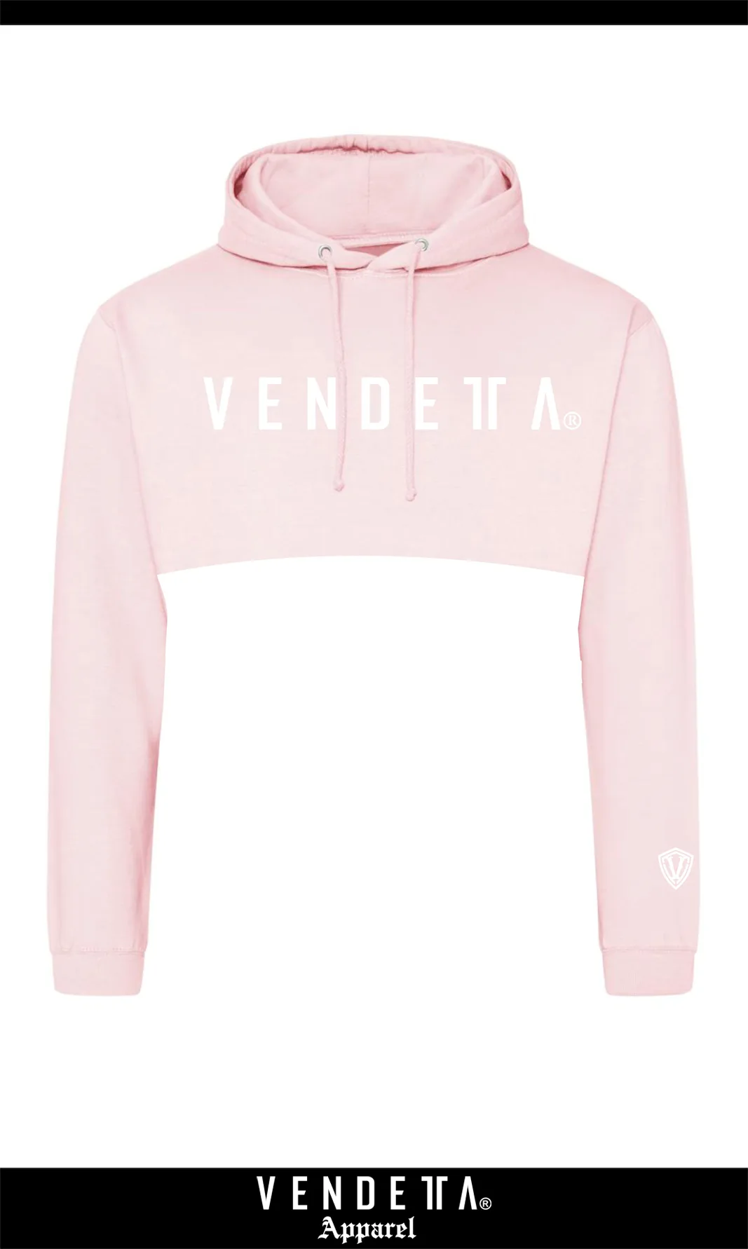 v1758 baby pink__a Mikina CROP s Kapucňou Dámska / Hoodie Oversize CROP 2 / Ružová / v1758 – Obrázok 1