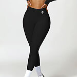 Leginy + Crop - Súprava Dámska / leggings push up - Crop SET / Čierna / v1753
