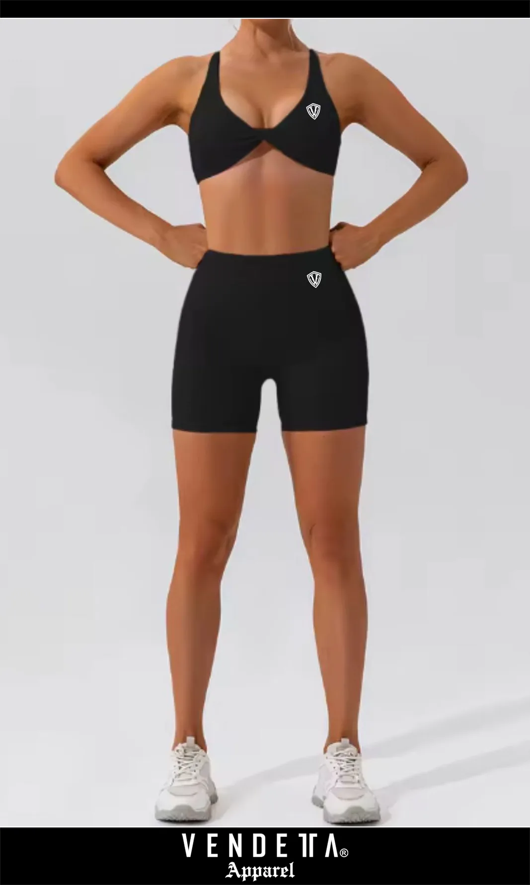 Kraťasy + Top - Súprava Dámska / shorts push up - Top SET / Čierna / v1754 – Obrázok 1