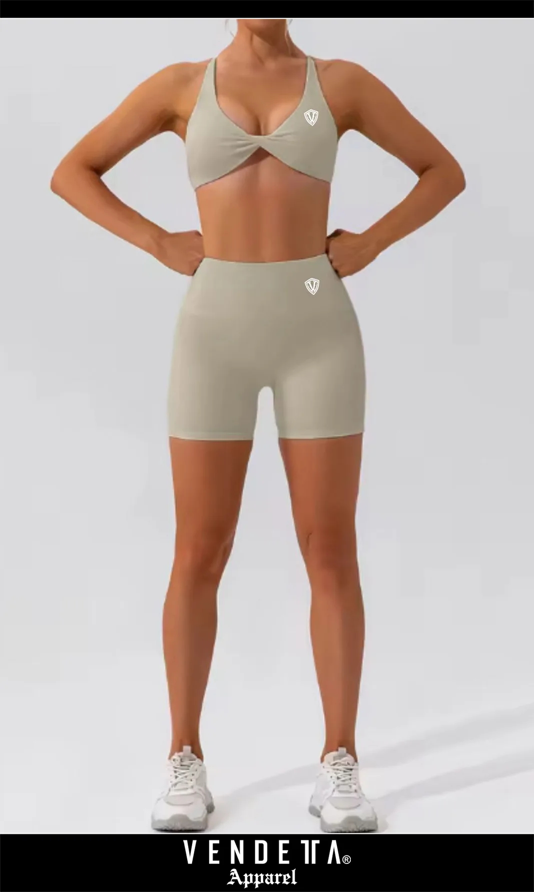 Kraťasy + Top - Súprava Dámska / shorts push up - Top SET / Hnedá / v1754 – Obrázok 1