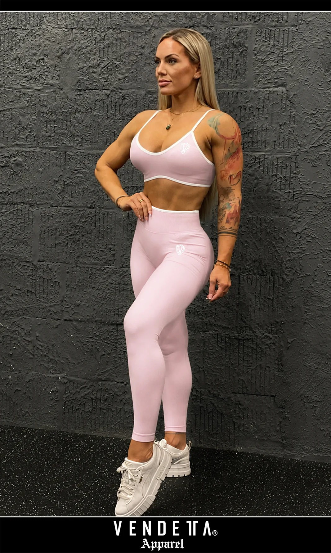 Legíny Bezšvové + Top - Súprava Dámska / Vysoký Pás / Seamless Leggings + TOP / SET / Ružová / v1729 – Obrázok 1