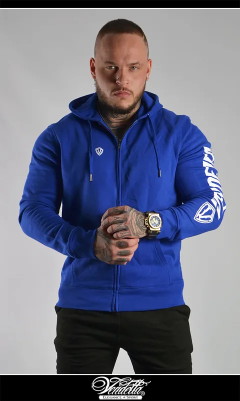 Mikina Pánska na zips / HARDGYM Hoodie zipper / Modrá / v1111 – Obrázok 1