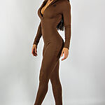 Overal Leginy ženy / FIT FASHION Overall T-Shirt Long Diamond / Hnedá / v1421