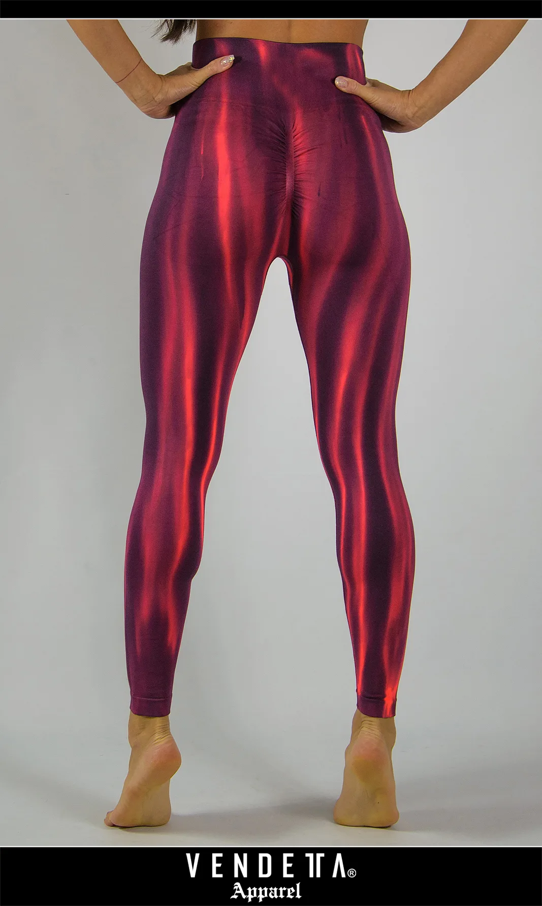 Legíny Bezšvové Dámske / Hrubé / Leggings / Červená / v1409 – Obrázok 2