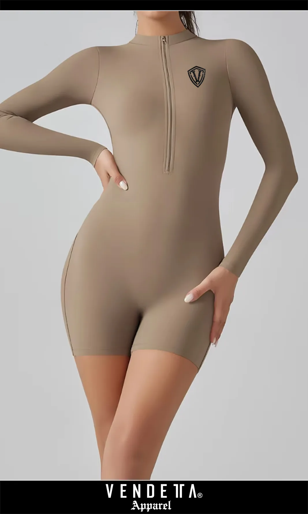 Overal Leginy ženy / FIT FASHION Overall T-Shirt Diamond / Hnedá / v1435 – Obrázok 1