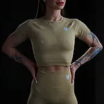 Tričko Sport Crop Dámske / T-shirt Crop / SET / Natural / v1580