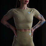 Tričko Sport Crop Dámske / T-shirt Crop / SET / Natural / v1580