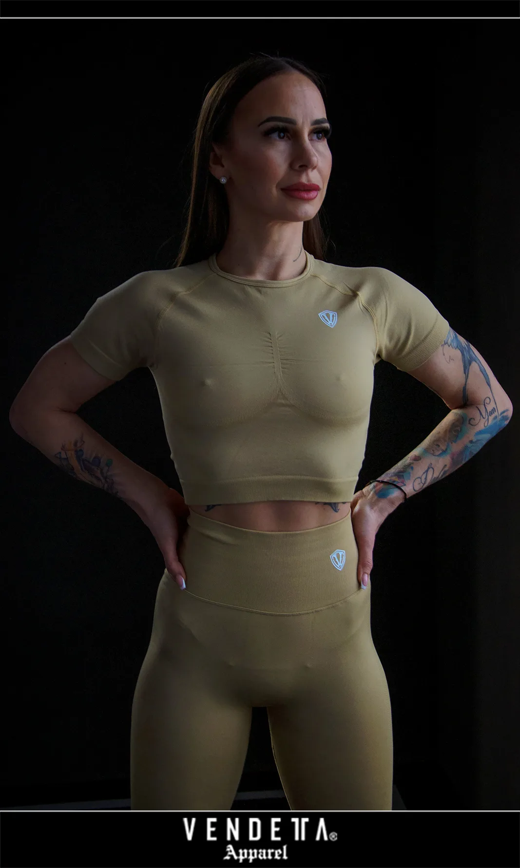 Tričko Sport Crop Dámske / T-shirt Crop / SET / Natural / v1580 – Obrázok 1