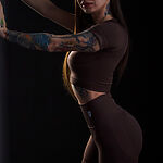 Tričko Sport Crop Dámske / T-shirt Crop / SET / Hnedá / v1580