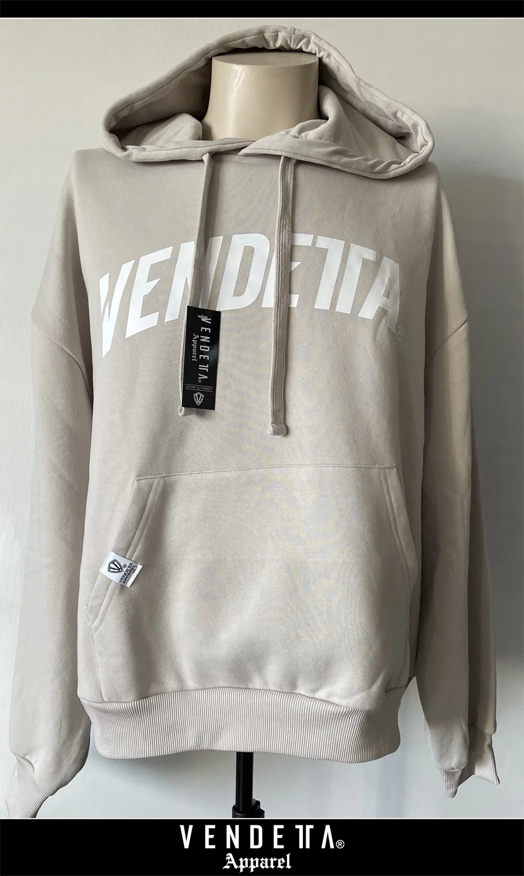 MIKINA S KAPUCŇOU OVERSIZE / Hoodie / Natural Light / v1591 – Obrázok 1