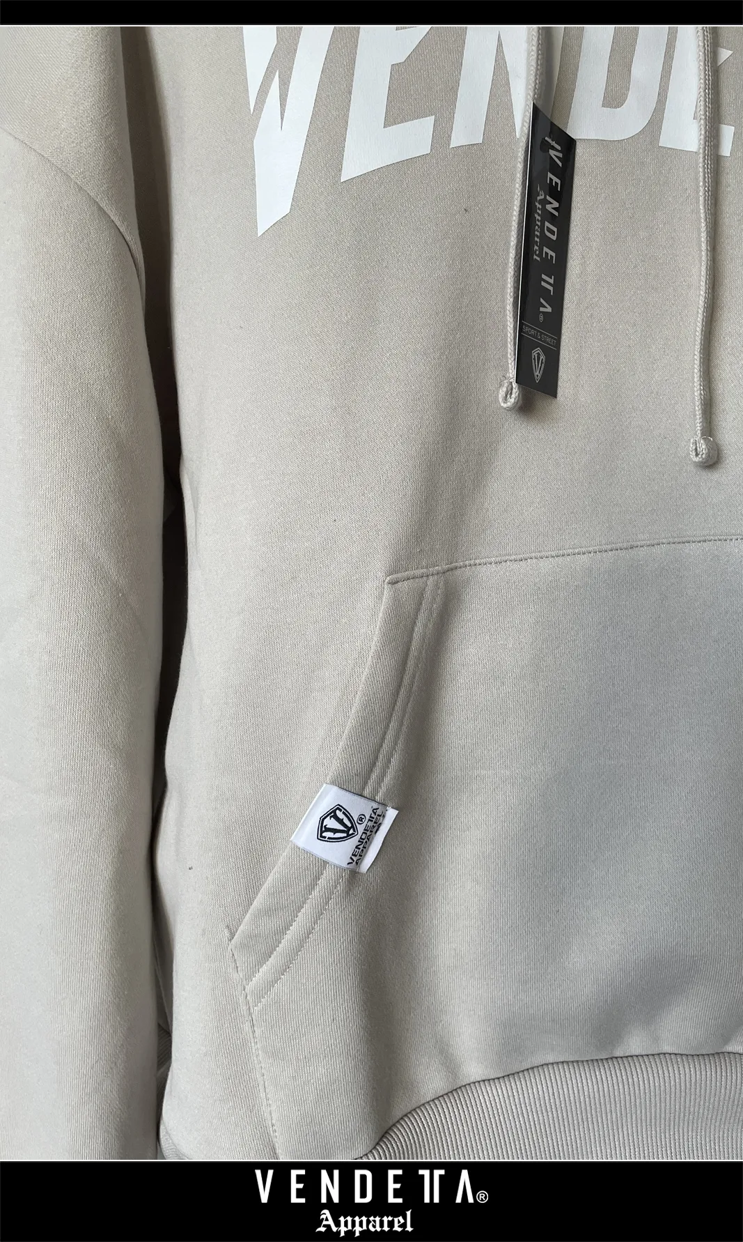 MIKINA S KAPUCŇOU OVERSIZE / Hoodie / Natural Light / v1591 – Obrázok 2