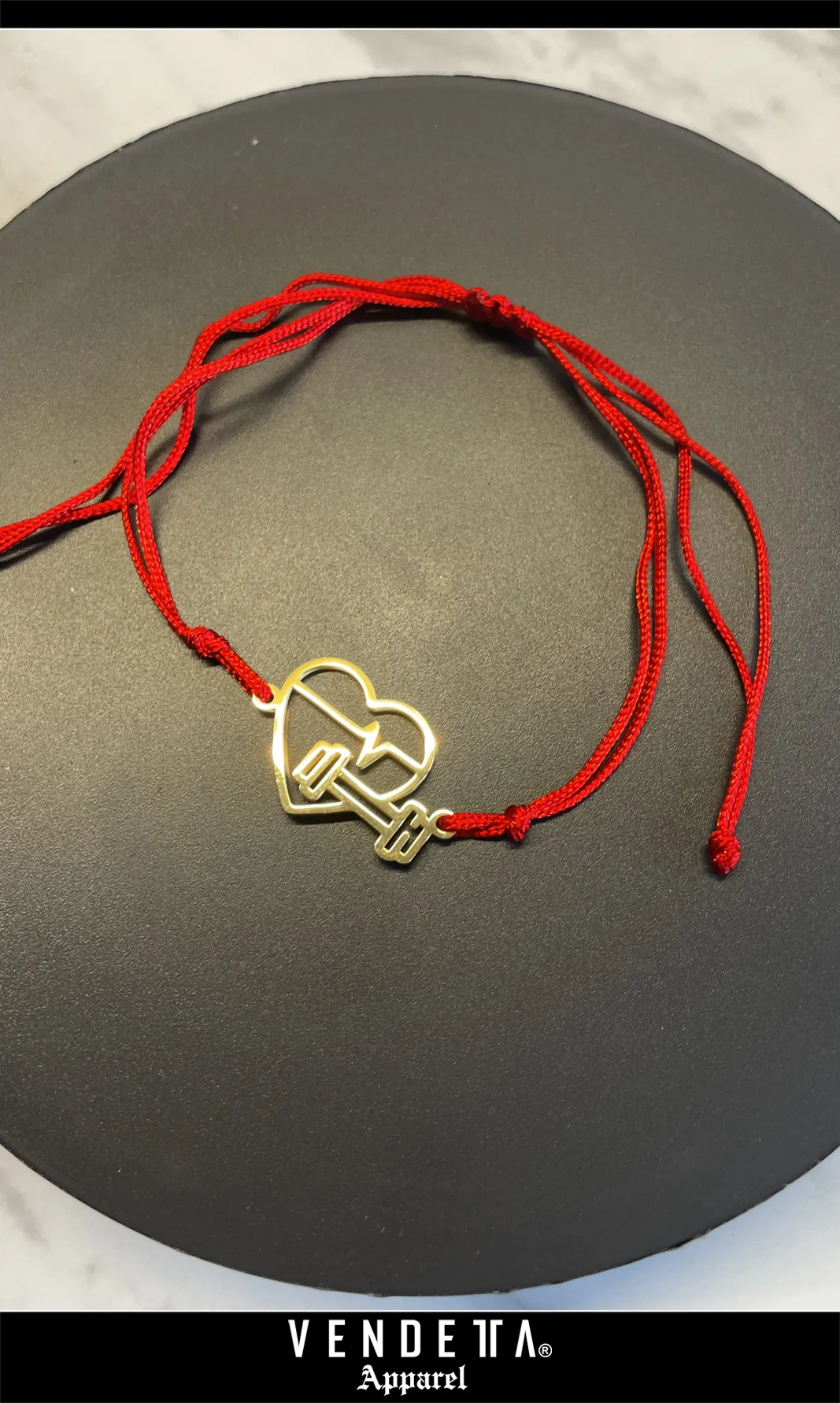 Náramok / Fitness Heart / Gold - Red / Zlatá / v1613 – Obrázok 1