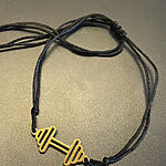 Náramok / Fitness Barbell / Gold - Black / Zlatá / v1614