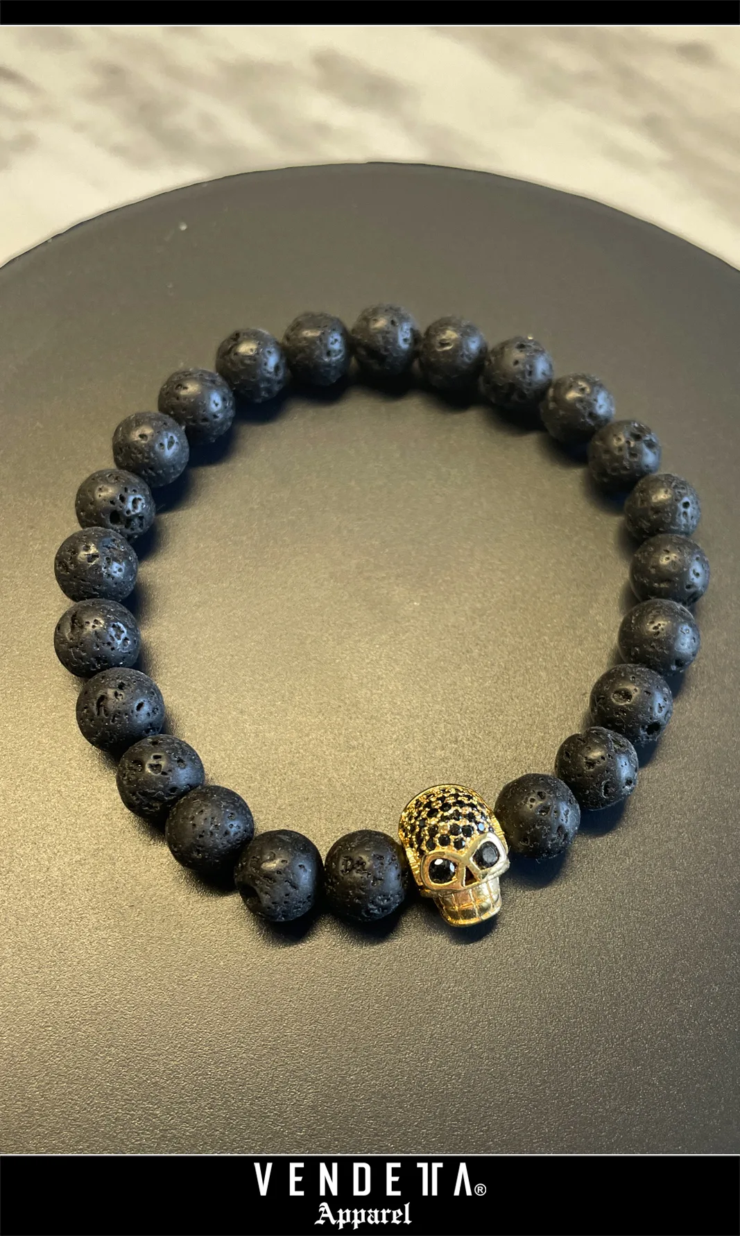 Náramok / Skull Gold / Zlatá / v1618 – Obrázok 1