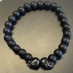Náramok / Double Skull Black / Čierna / v1620