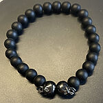 Náramok / Double Skull Black / Čierna / v1620